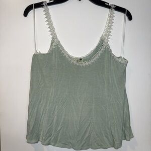 La Hearts Green Ruffled Sleeveless Camisole
